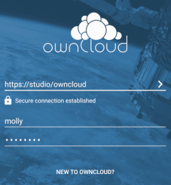 ownCloud Android App: Add a new account