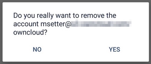 ownCloud Android App: Confirm removal of user account
