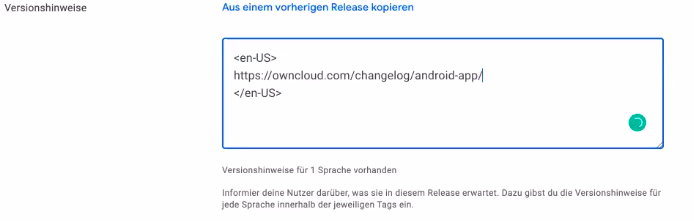 Google Play Console Copy Changelog