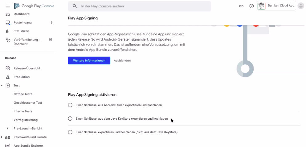 Google Play Console App Signing