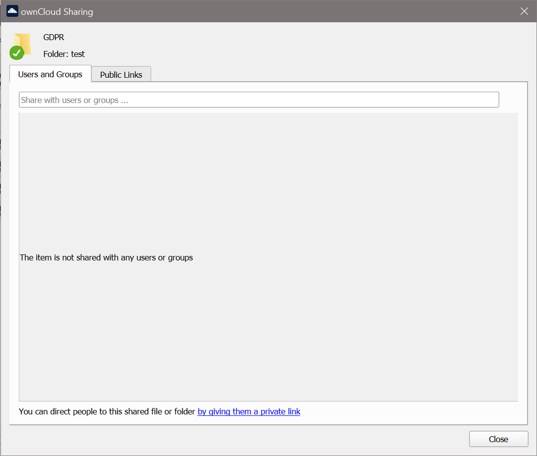 Sharing with users and groups