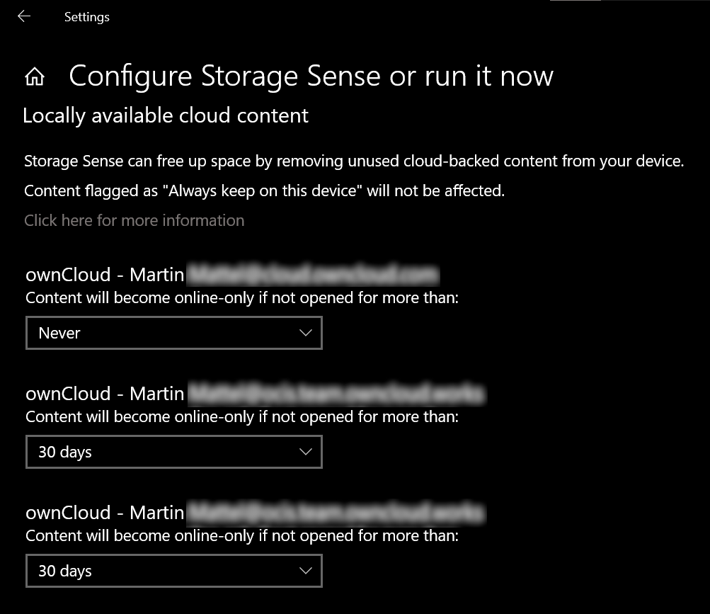 Setup Storage Sense