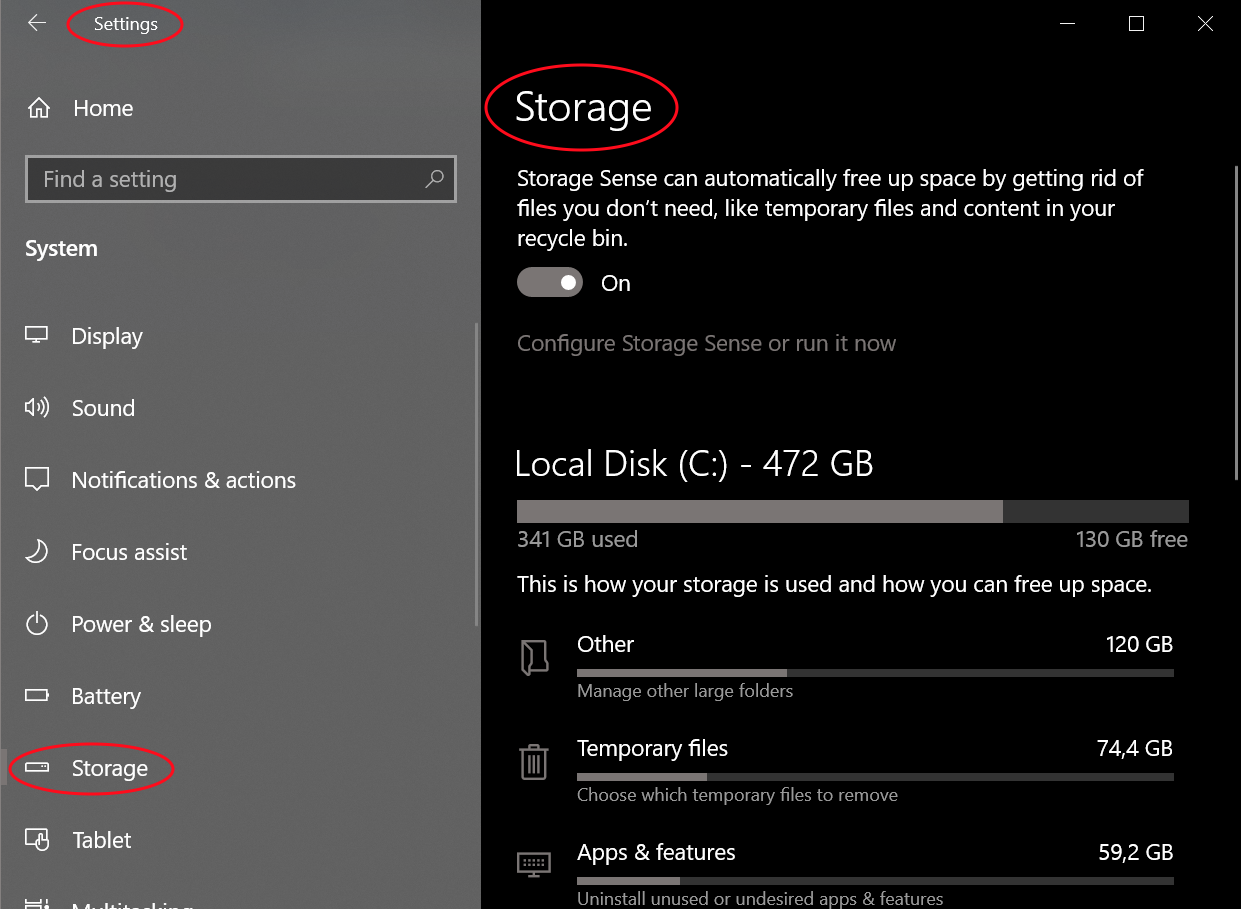 Access storage configuration