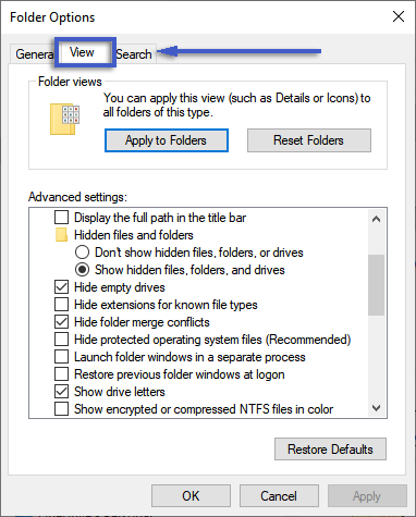 Folder Options