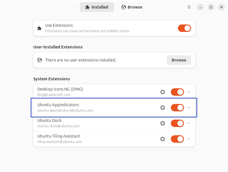 gnome shell extension appindicator selector