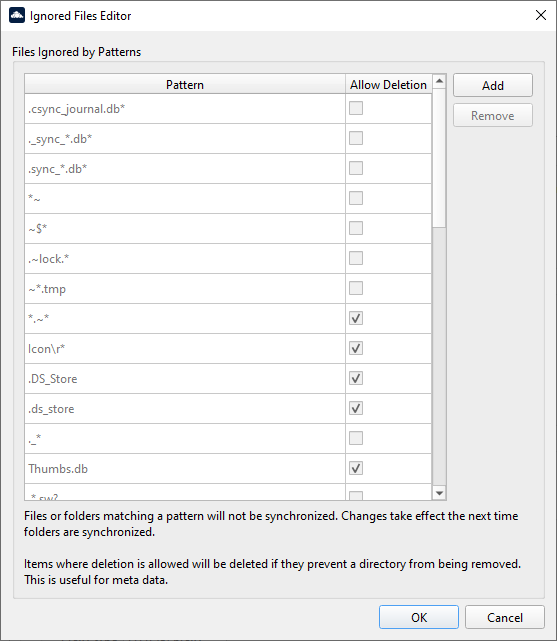 Ignored Files Editor