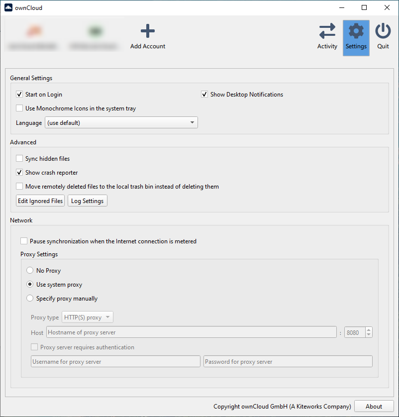 Settings Menu