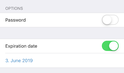 Set an expiration date for a public link in ownCloud’s MobileApp for iOS