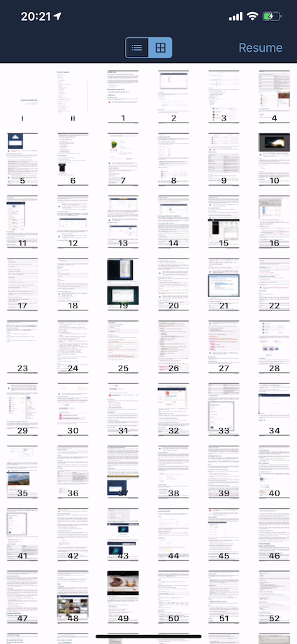 Page thumbnails in PDF files in the ownCloud iOS App