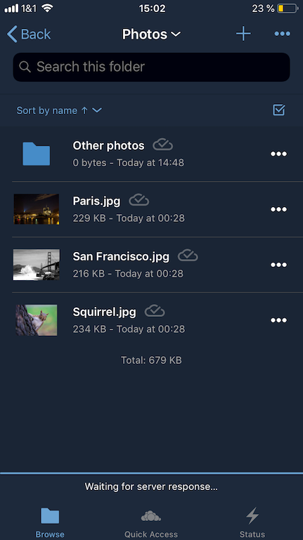 ownCloud iOS App - Dark theme