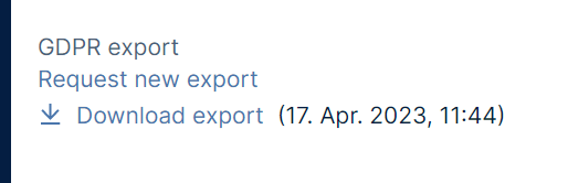 Download GDPR Export