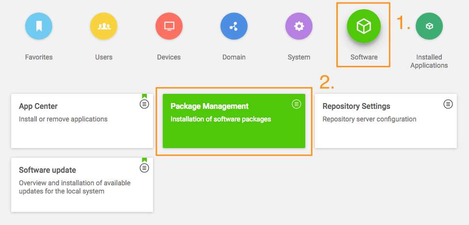 UCS Portal: Software and Package Management.