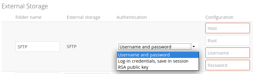 Generating an RSA key pair in the SFTP configuration