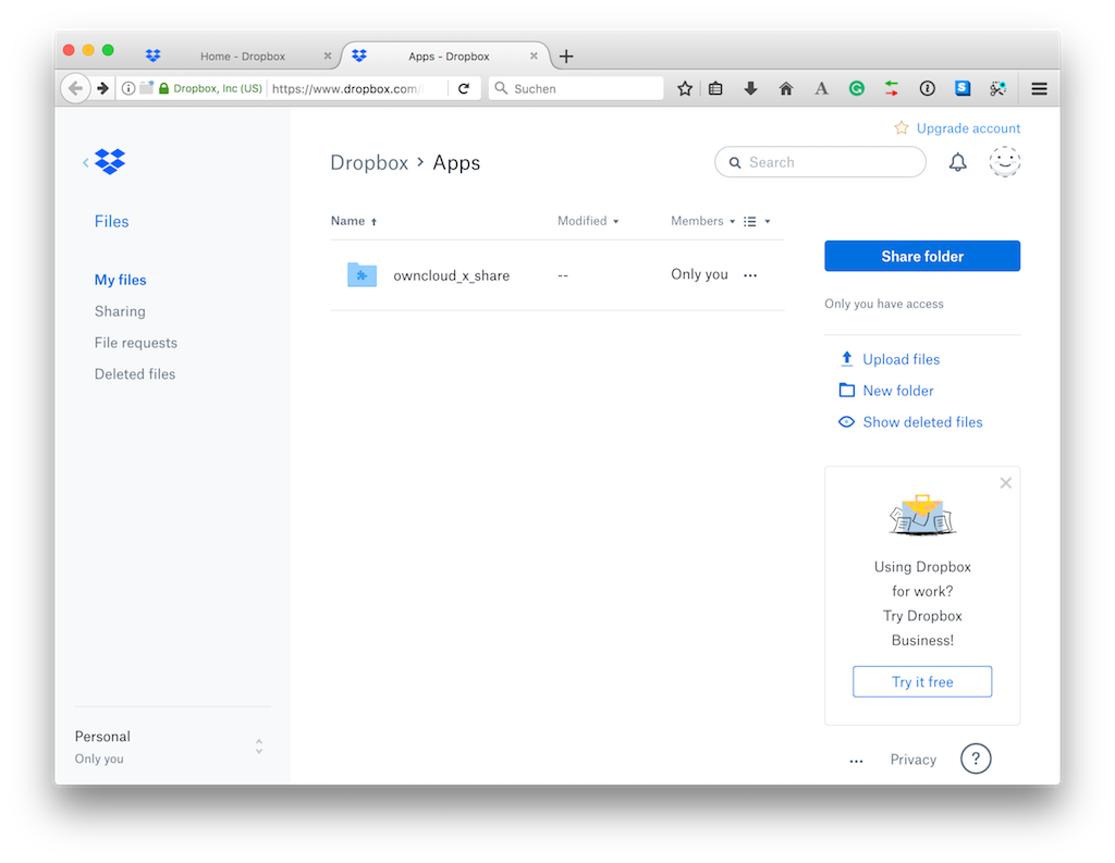 The Dropbox Apps folders