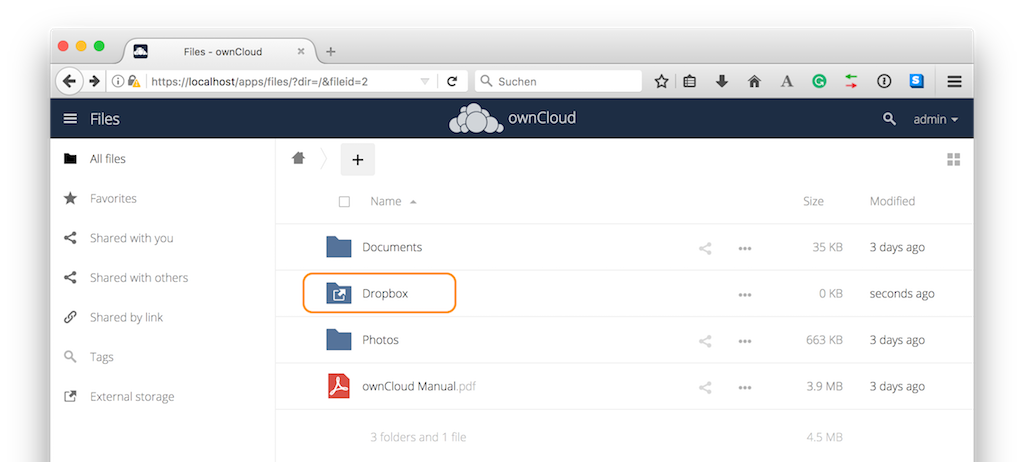 A new Dropbox share is available.