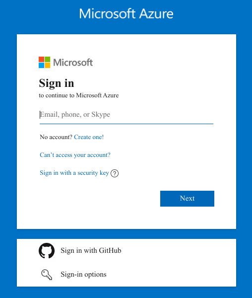 login with ms azure