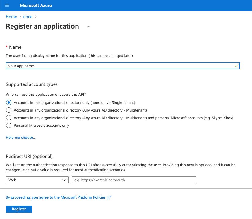 provide required information ms azure ad
