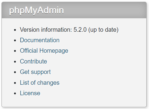 phpmyadmin v5.2.0