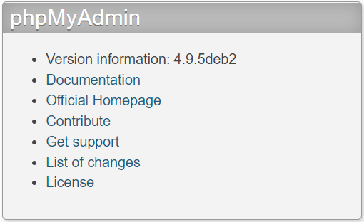 phpmyadmin v4.9.5deb2