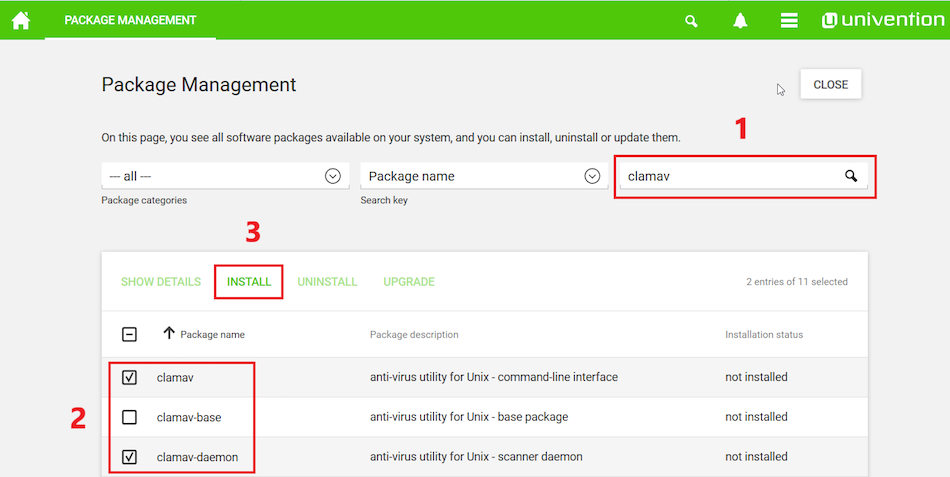 UCS: Installing clamav