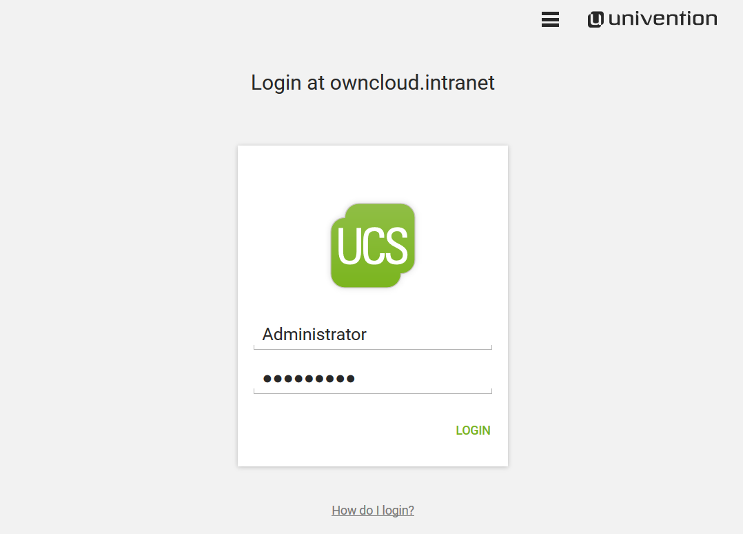 UCS Administrator Login