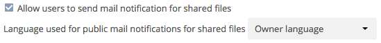 Choose the language for public mail notifications for shared files in ownCloud.