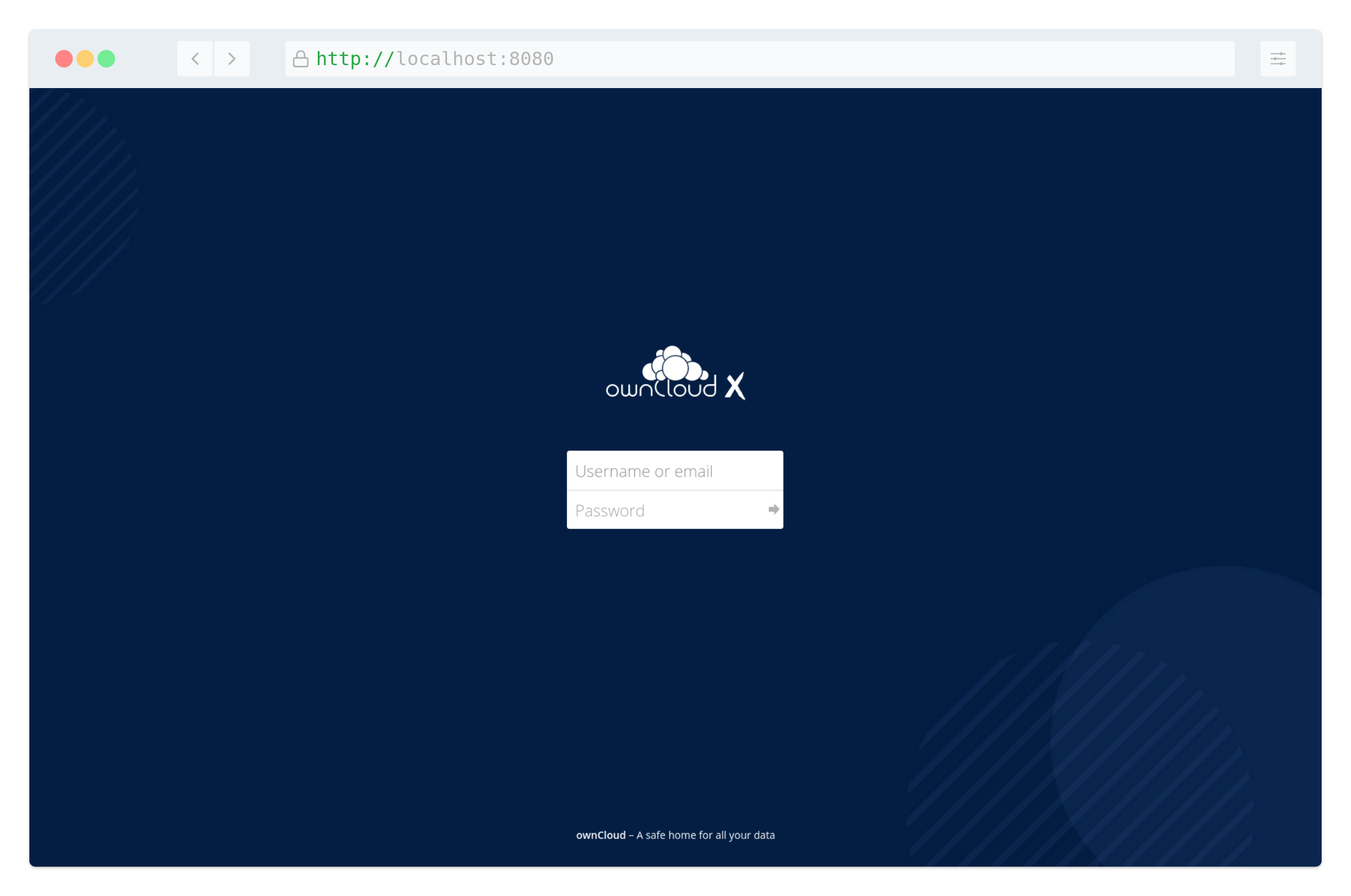 The ownCloud UI via Docker