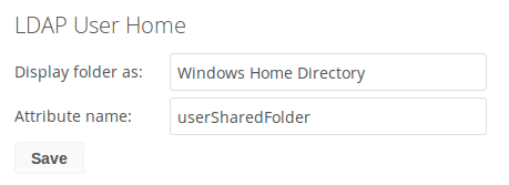 LDAP Home Connector configuration.