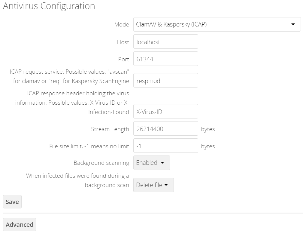 ClamAV & Kasperski (ICAP)]