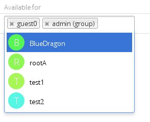 User and Groups Selector