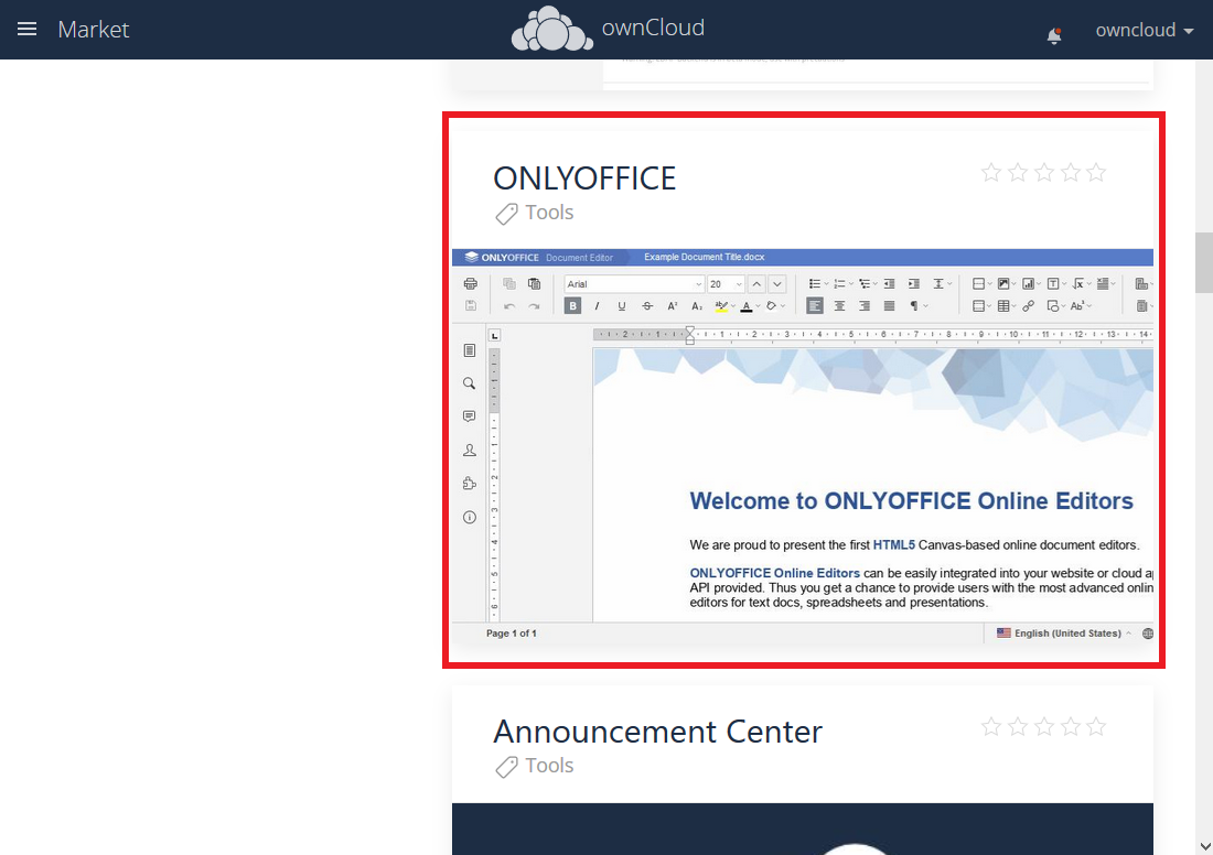 Select OnlyOffice App