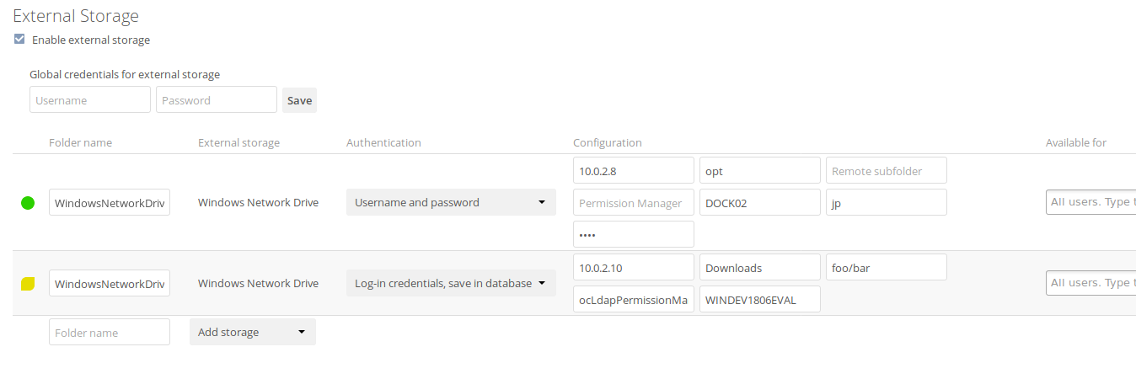 Configuring ACL retrieval in the ownCloud Windows Network Drive app