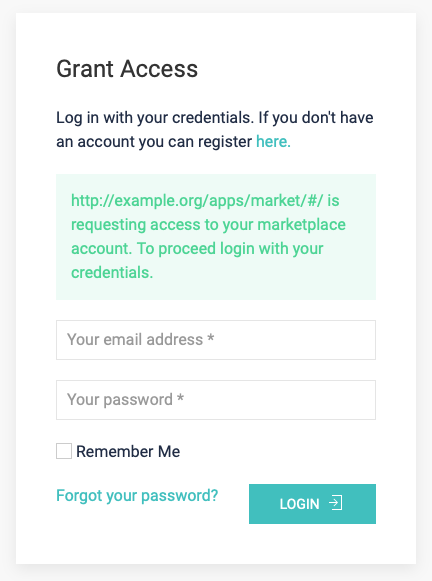 Log in to the Marketplace from the Market App
