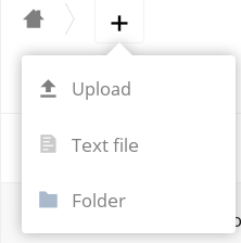 The New file/folder/upload menu.