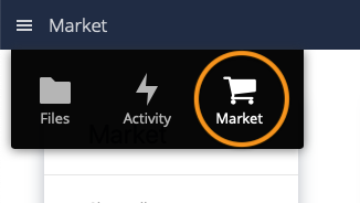 The Market app in the ownCloud top-level navigation menu
