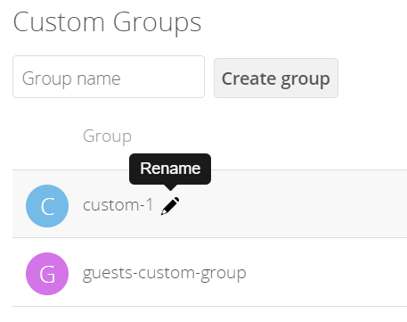 Rename a custom group