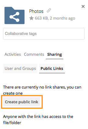 Create a public link