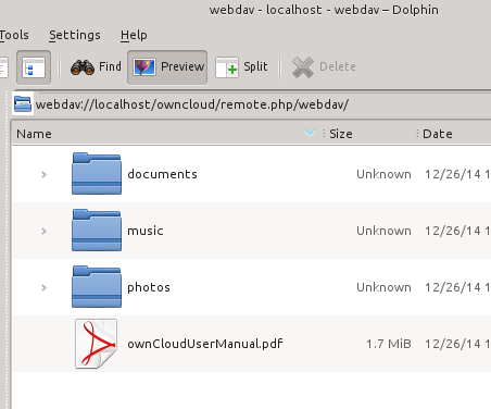 screenshot of configuring Dolphin file manager to use WebDAV